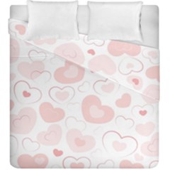 Pastel Pink Hearts Duvet Cover Double Side (king Size) by retrotoomoderndesigns