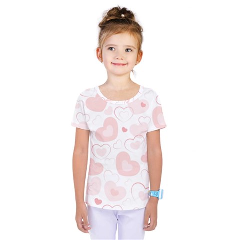 Pastel Pink Hearts Kids  One Piece Tee by retrotoomoderndesigns