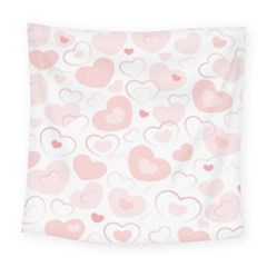 Pastel Pink Hearts Square Tapestry (large) by retrotoomoderndesigns