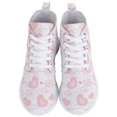 Pastel Pink Hearts Women s Lightweight High Top Sneakers by retrotoomoderndesigns