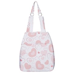 Pastel Pink Hearts Center Zip Backpack