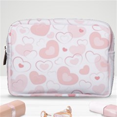 Pastel Pink Hearts Make Up Pouch (medium)