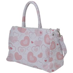 Pastel Pink Hearts Duffel Travel Bag by retrotoomoderndesigns