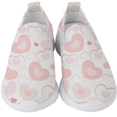 Pastel Pink Hearts Kids  Slip On Sneakers