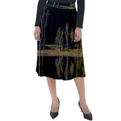 Soi Ball Symmetry Scenery Reflect Classic Velour Midi Skirt  by Pakrebo