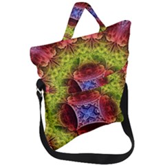 Tile Background Image Pattern Fold Over Handle Tote Bag