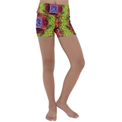 Tile Background Image Pattern Kids  Lightweight Velour Yoga Shorts