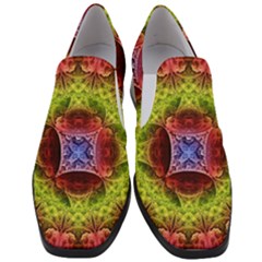 Tile Background Image Pattern Slip On Heel Loafers