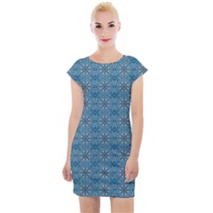 Background Image Pattern Cap Sleeve Bodycon Dress