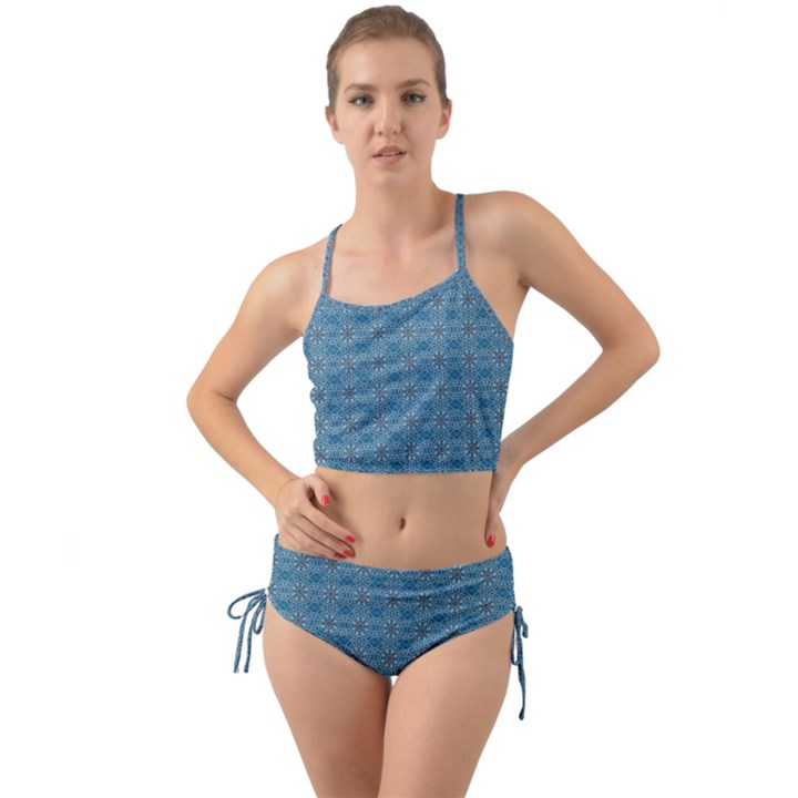 Background Image Pattern Mini Tank Bikini Set