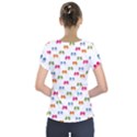 Tweet-Hearts Pattern Short Sleeve Front Detail Top View2