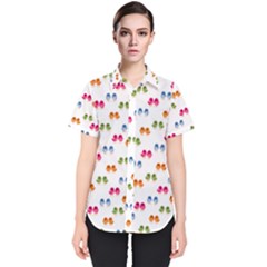 Tweet-hearts Pattern Women s Short Sleeve Shirt