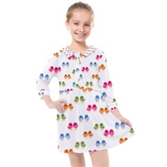 Tweet-hearts Pattern Kids  Quarter Sleeve Shirt Dress by WensdaiAmbrose