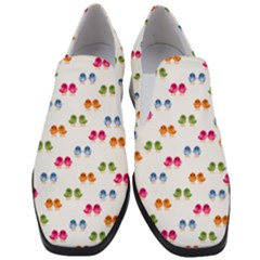 Tweet-hearts Pattern Slip On Heel Loafers by WensdaiAmbrose