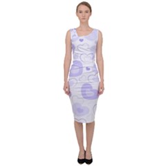 Pastel Purple Hearts Sleeveless Pencil Dress