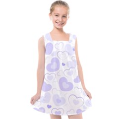 Pastel Purple Hearts Kids  Cross Back Dress by retrotoomoderndesigns