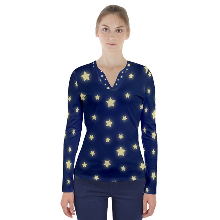 Twinkle V-Neck Long Sleeve Top