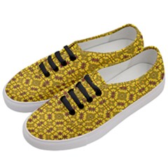 Tile Background Image Graphic Yellow Women s Classic Low Top Sneakers by Pakrebo