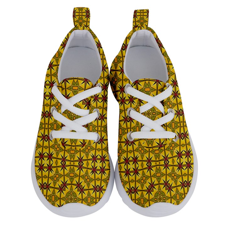 Tile Background Image Graphic Yellow Running Shoes