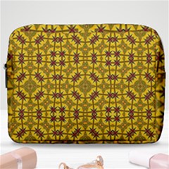 Tile Background Image Graphic Yellow Make Up Pouch (large) by Pakrebo