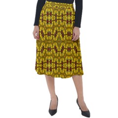 Tile Background Image Graphic Yellow Classic Velour Midi Skirt 