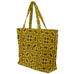 Tile Background Image Graphic Yellow Zip Up Canvas Bag by Pakrebo