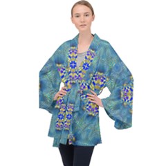 Tile Background Image Graphic Velvet Kimono Robe by Pakrebo