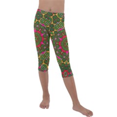 Background Image Pattern Kids  Lightweight Velour Capri Leggings 