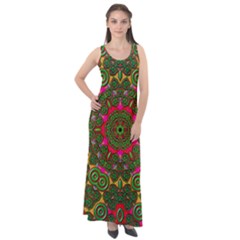 Background Image Pattern Sleeveless Velour Maxi Dress