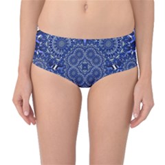 Farbenpracht Kaleidoscope Blue Mid-waist Bikini Bottoms by Pakrebo