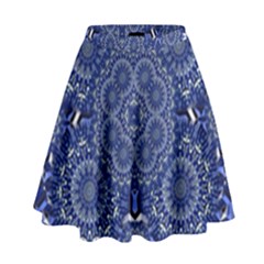 Farbenpracht Kaleidoscope Blue High Waist Skirt by Pakrebo