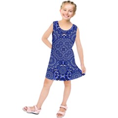 Farbenpracht Kaleidoscope Blue Kids  Tunic Dress by Pakrebo