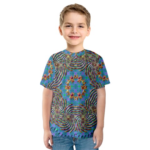 Tile Pattern Background Image Kids  Sport Mesh Tee by Pakrebo