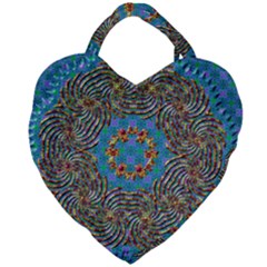 Tile Pattern Background Image Giant Heart Shaped Tote by Pakrebo