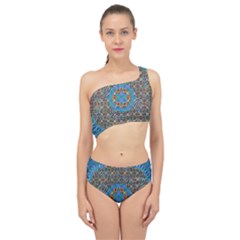 Tile Pattern Background Image Spliced Up Two Piece Swimsuit by Pakrebo