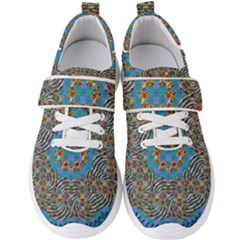 Tile Pattern Background Image Men s Velcro Strap Shoes