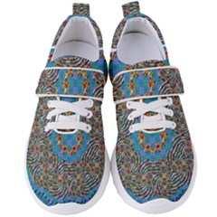 Tile Pattern Background Image Women s Velcro Strap Shoes