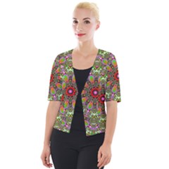 Fractal Image  Background Cropped Button Cardigan by Pakrebo