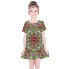 Fractal Image  Background Kids  Simple Cotton Dress by Pakrebo