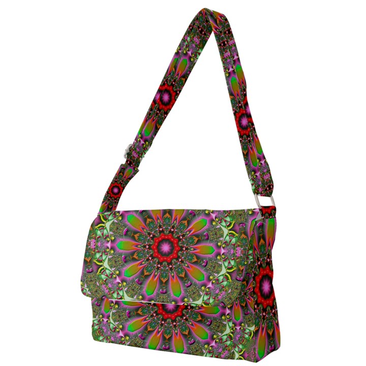 Fractal Image  Background Full Print Messenger Bag