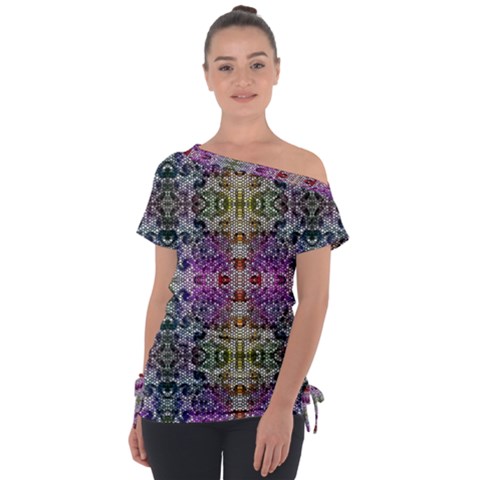 Background Image Pattern Tie-up Tee by Pakrebo