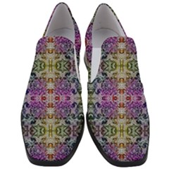 Background Image Pattern Slip On Heel Loafers