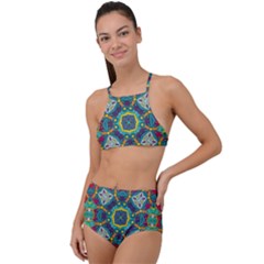 Farbenpracht Kaleidoscope Art High Waist Tankini Set