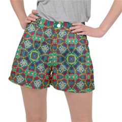 Farbenpracht Kaleidoscope Art Stretch Ripstop Shorts