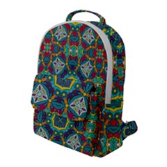 Farbenpracht Kaleidoscope Art Flap Pocket Backpack (large)