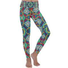 Farbenpracht Kaleidoscope Art Kids  Lightweight Velour Classic Yoga Leggings