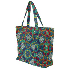 Farbenpracht Kaleidoscope Art Zip Up Canvas Bag