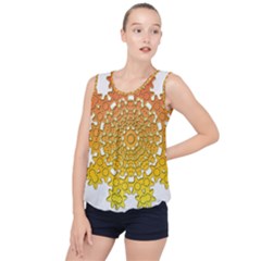 Background Image Ornament Bubble Hem Chiffon Tank Top