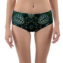 Background Image Decoration Reversible Mid-waist Bikini Bottoms by Pakrebo