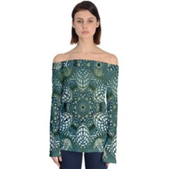 Background Image Decoration Off Shoulder Long Sleeve Top